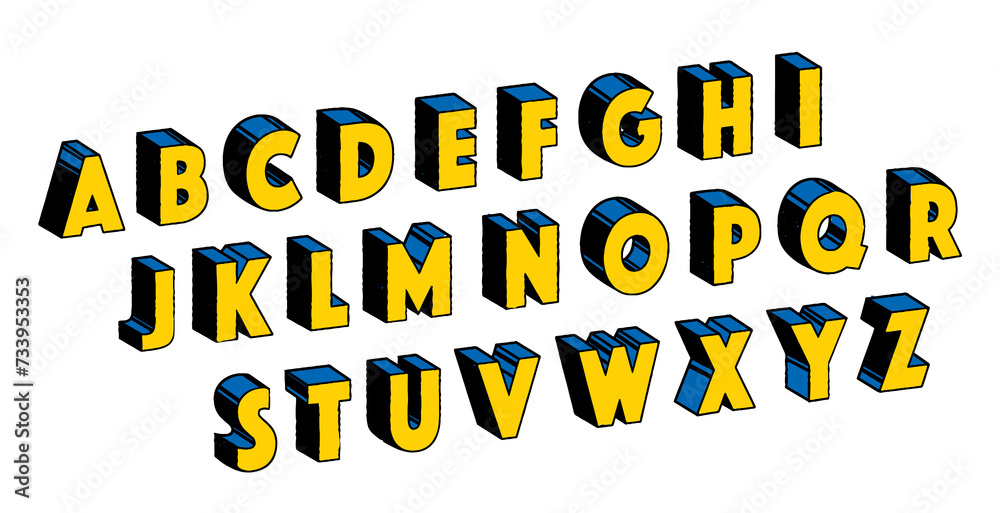 Comics super hero style font design, alphabet letter. Vintage retro comic and cartoon style. Block isometric decorative 3d typography. Comics super hero style font design, alphabet letter. Vintage retro comic and cartoon style. Block isometric decorative 3d typography.