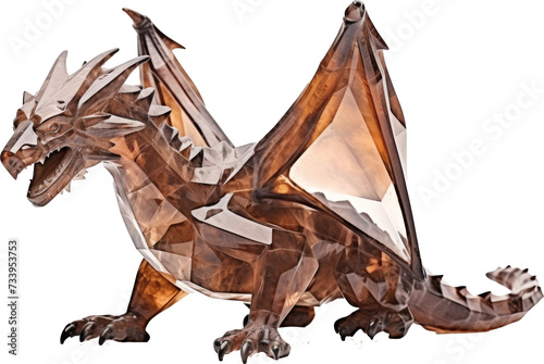 brown crystal shape of dragon,dragon made of crystal  © SaraY Studio 