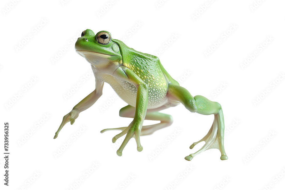 Fototapeta premium Green frog on white background