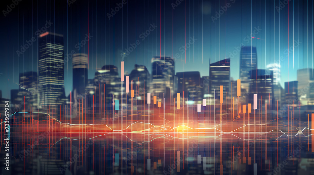 Fototapeta premium Stock market information technology concept illustration, illustration that can be used to analyze financial statements
