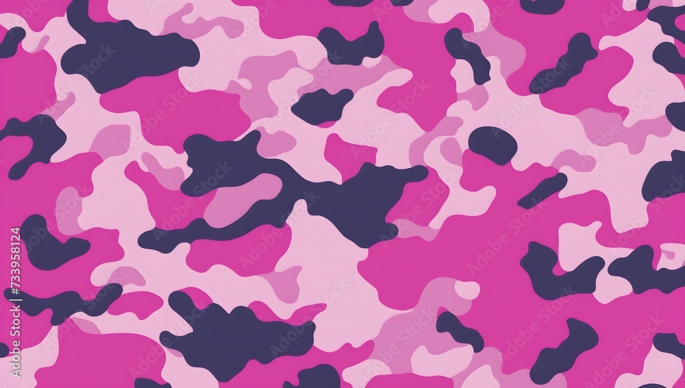 Pink military camouflage seamless pattern. Army camo texture for seamless wallpaper.