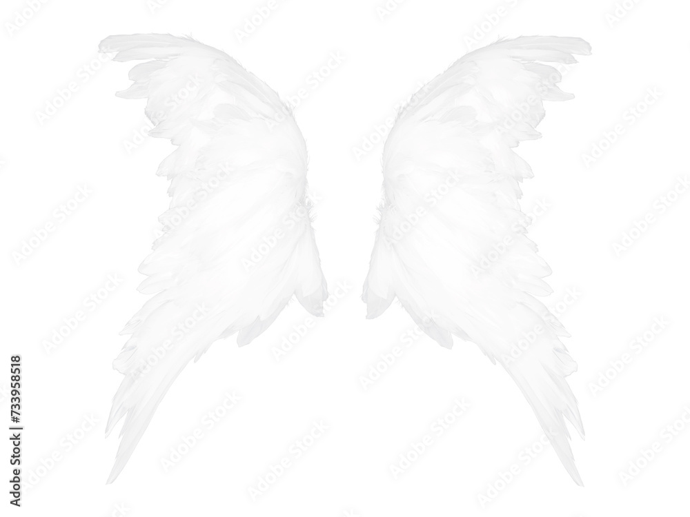 Angel wing. White wing on transparent background, Magic wings isolated ...