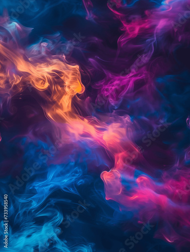 Abstract Swirls of Colorful Smoke