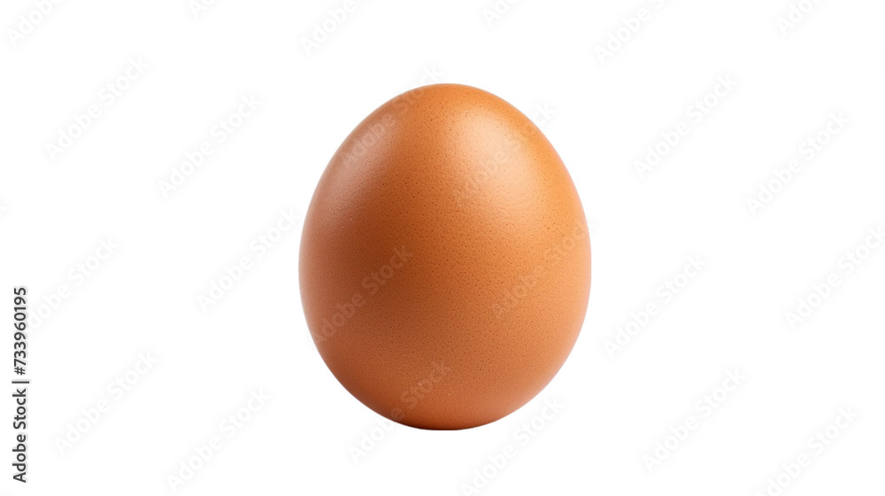 Realistic brown egg isolated on transparent background. Top view.