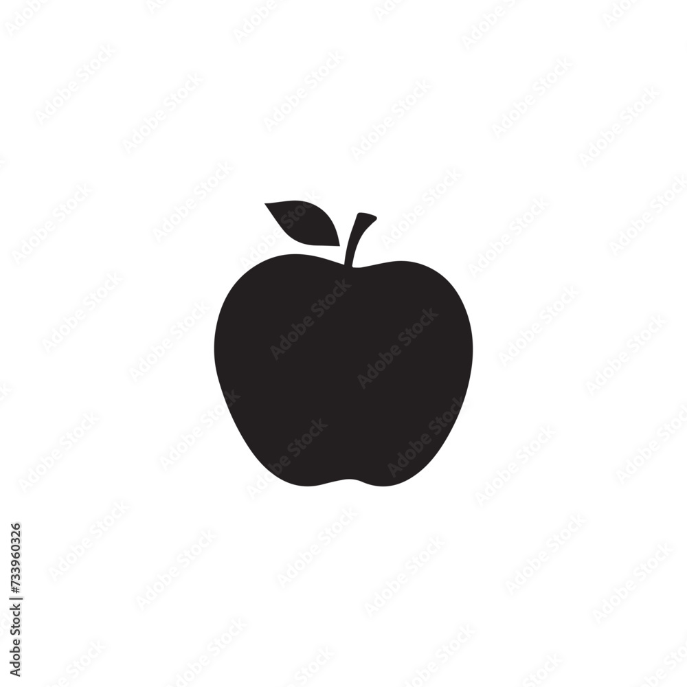 Apple food icon black vector background design. Apple food icon black vector background design.