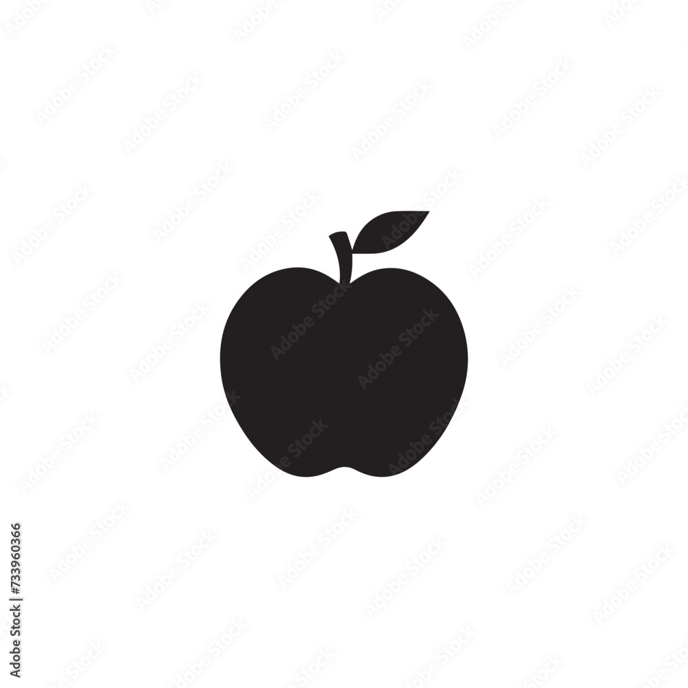 Apple food icon black vector background design. Apple food icon black vector background design.