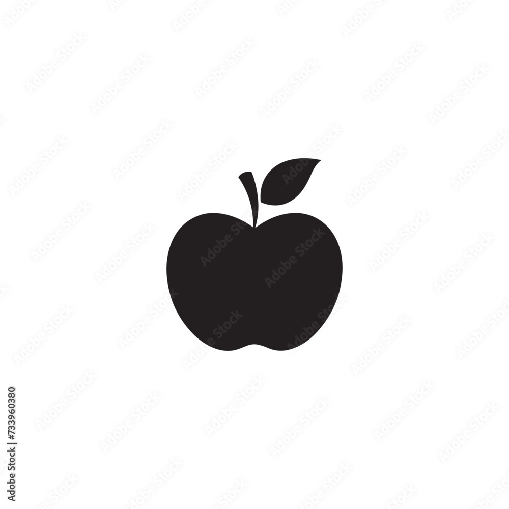 Apple food icon black vector background design. Apple food icon black vector background design.