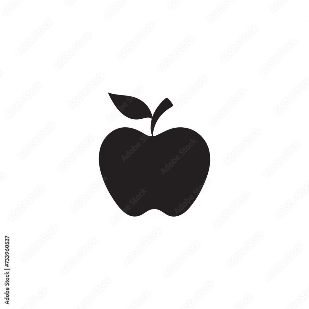 Apple food icon black vector background design. Apple food icon black vector background design.