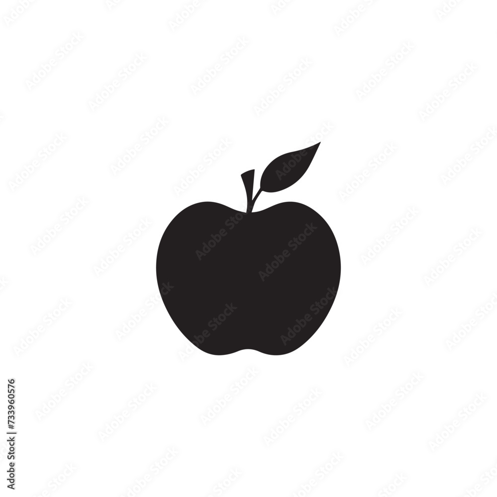 Apple food icon black vector background design.