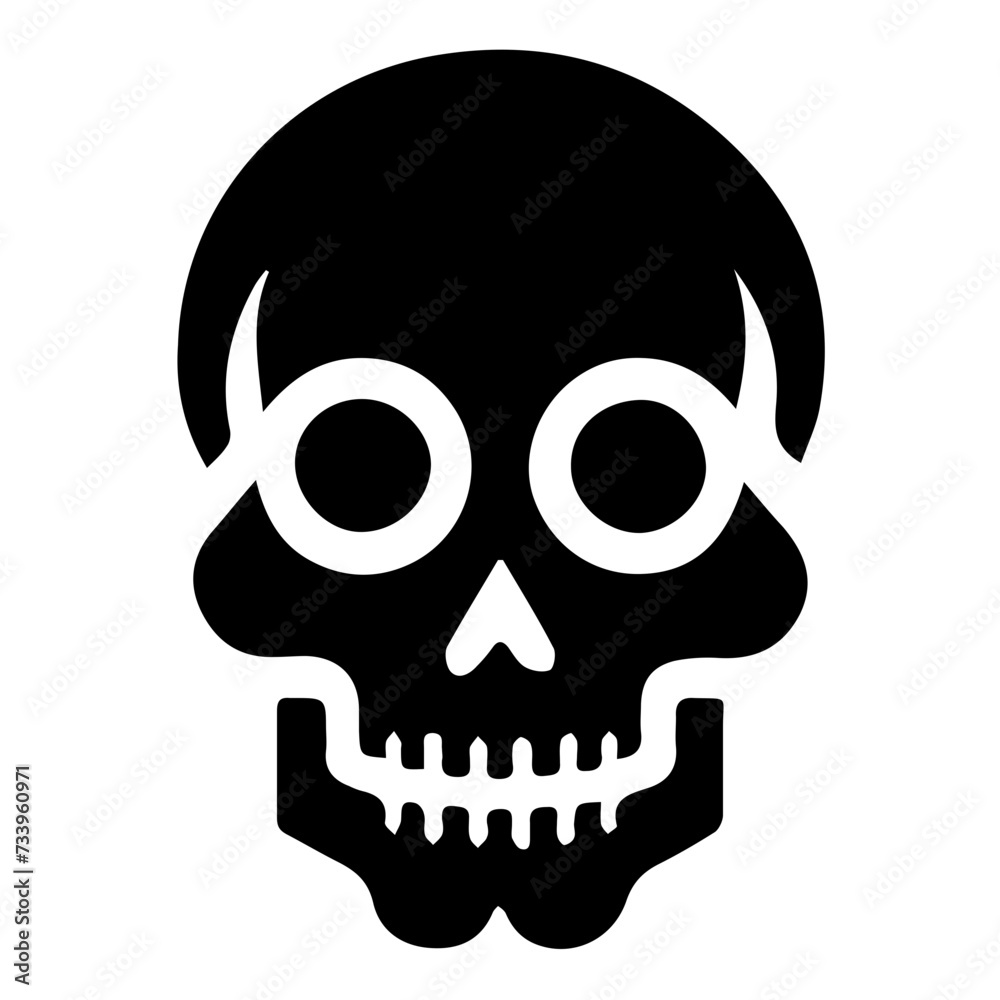 Skull Vector Icon: Intriguing Skeleton Graphic for Dark Designs, Tattoos & Halloween Themes Skull Vector Icon: Intriguing Skeleton Graphic for Dark Designs, Tattoos & Halloween Themes