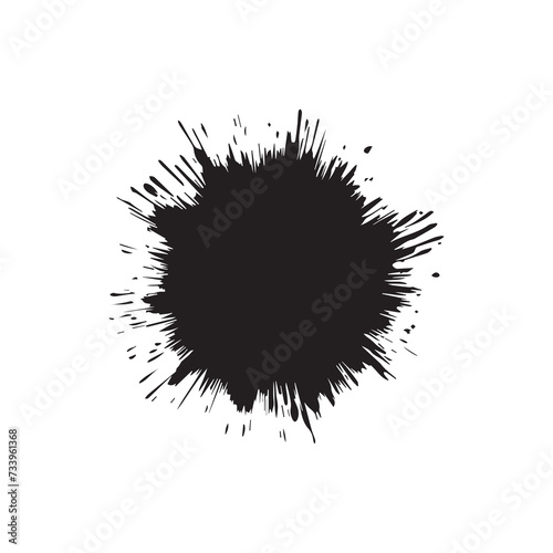 Brush circles round shape Stock black color design.
