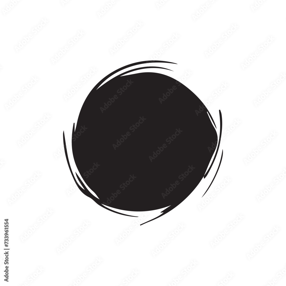 Brush circles round shape Stock black color design. Brush circles round shape Stock black color design.