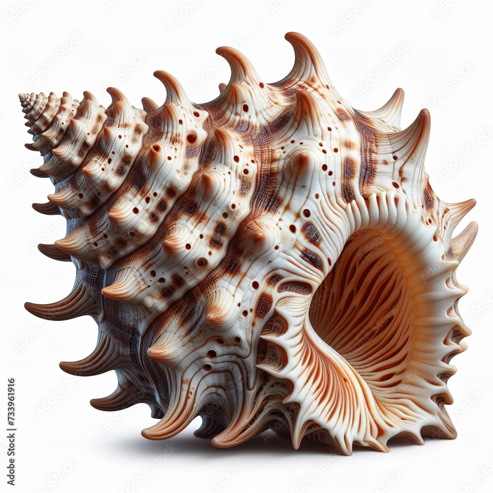 Shell of Cypraecassis Rufa or Bull Mouth Helmet is a species of sea snail, marine gastropod mollusk in the family Shell of Cypraecassis Rufa or Bull Mouth Helmet is a species of sea snail, marine gastropod mollusk in the family