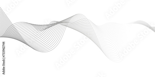 Abstract wave lines flowing curve gradient color on transparent background. Abstract white background colorful lines. modern wavy stripes on white background isolated. 