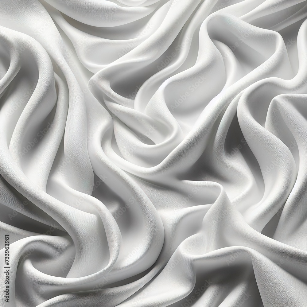 white crumpled fabric texture background. Silk curtain with fold waves for design white crumpled fabric texture background. Silk curtain with fold waves for design