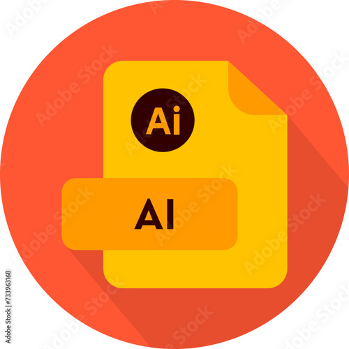 AI File Extension icon Monza and Outrageous Orange color circular icon Free Download AI File Extension icon Monza and Outrageous Orange color circular icon - GFXLoad