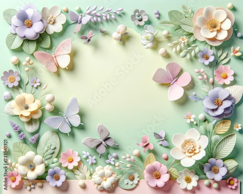 Wallpaper Mural Paper Garden Fantasy: An Artful Array of Pastel Flora and Fauna Torontodigital.ca
