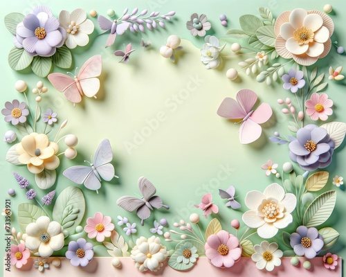 Paper Garden Fantasy  An Artful Array of Pastel Flora and Fauna