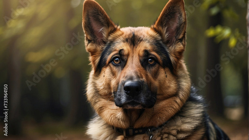 Portrait of a cute german shepherd dog