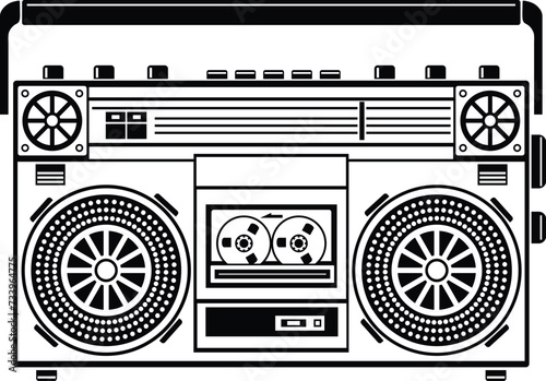 Cassette tape silhouette black design