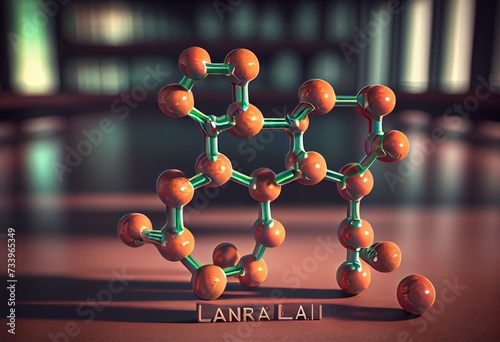 N-lactoyl phenylalanine (Lac-Phe) molecule. 3D rendering. Generative AI photo