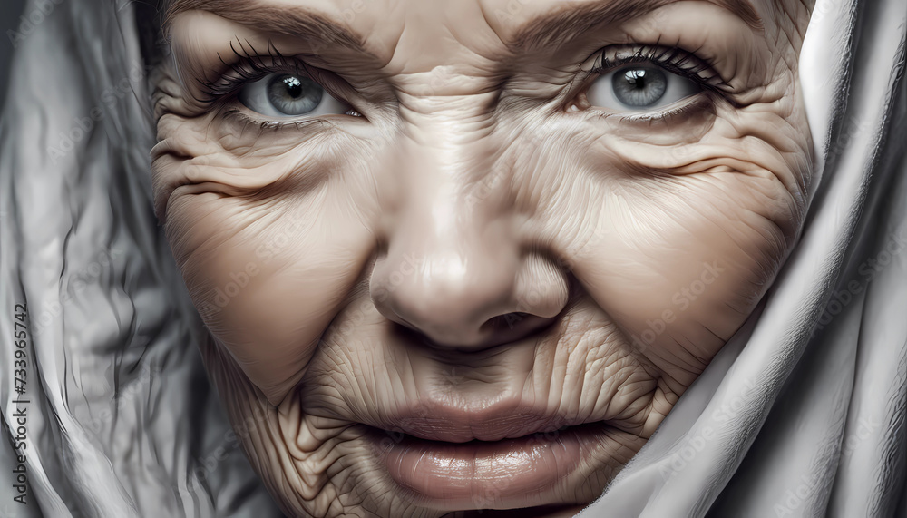 woman with wrinkles