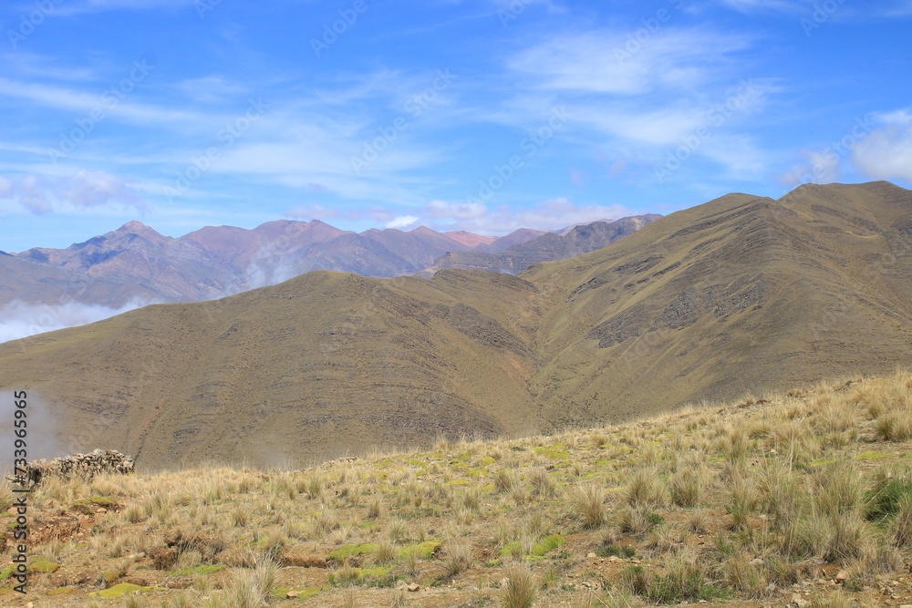 Rural landscape and mountains in northwest Argentina