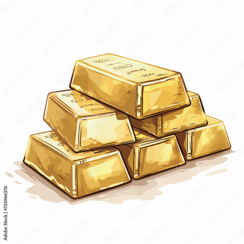 Stack of shiny gold ingots bars. Business Finance.