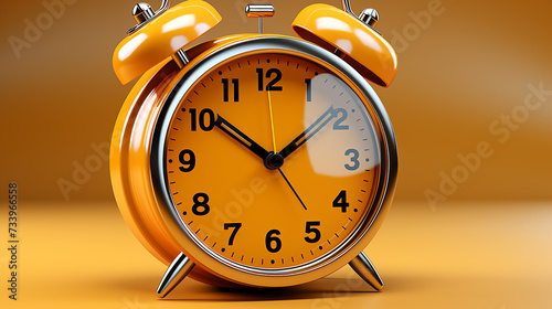 alarm clock photo on yellow background