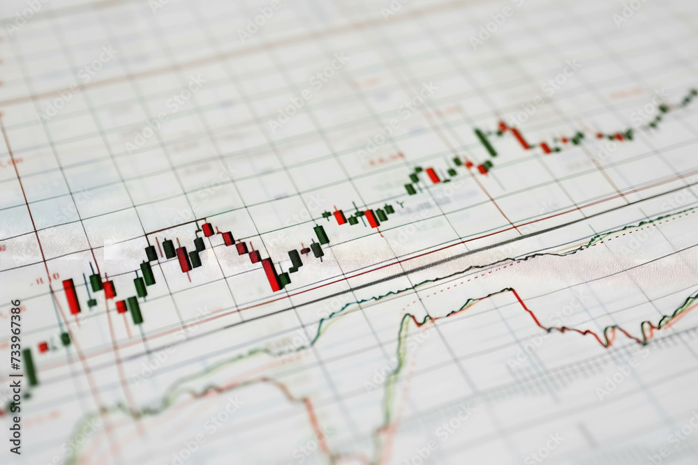 Chart and graph in stock or currency market background, line chart or histogram or candlestick chart Chart and graph in stock or currency market background, line chart or histogram or candlestick chart