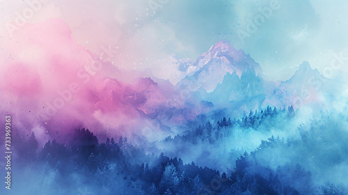 Explore a Fusion of Abstract Watercolor Backgrounds, Unveiling an Enchanting and Surreal Landscape that Transcends the Boundaries of Imagination, Filling Your Artistic Creations with Magical Inspirati
