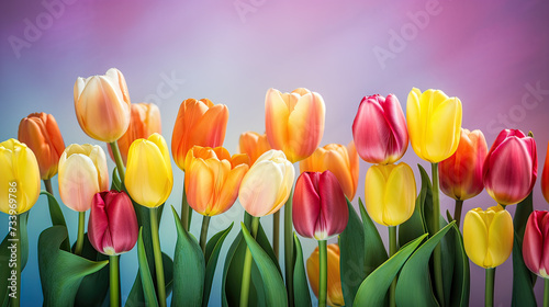 The charm of tulips Background  different perspectives and styles to offer a fresh and engaging visual experience Ai Generative