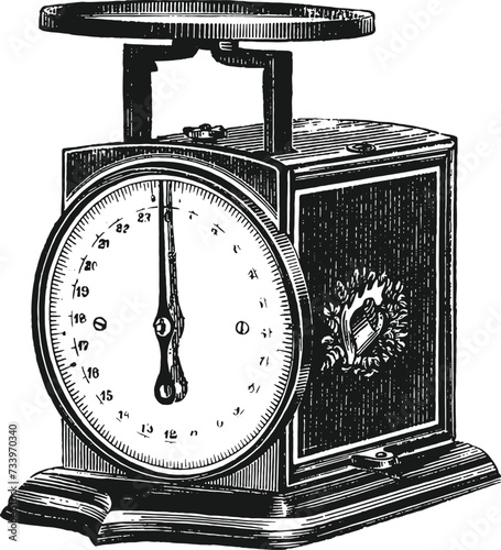Vintage Kitchen Scale Illustration