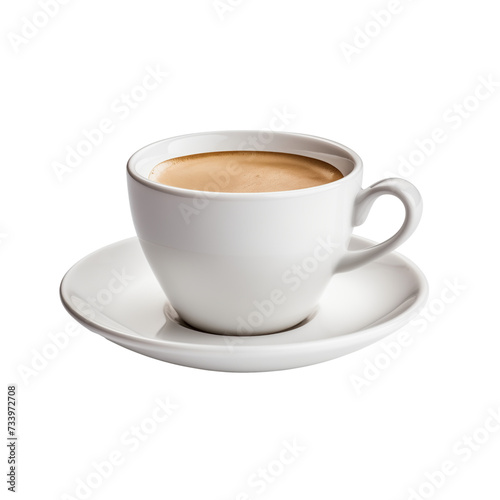 White Coffee cup isolated on a transparent background.