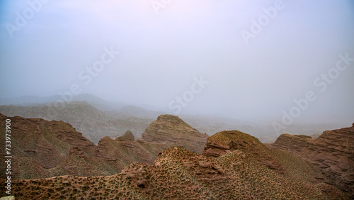 Pingshan Lake Grand Canyon, Zhangye City, Gansu Province - rock formation canyon landscape under clear sky photo