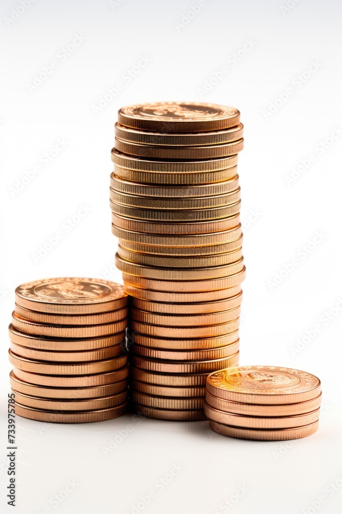 Set of gold coins in different positions. ai generated Set of gold coins in different positions. ai generated