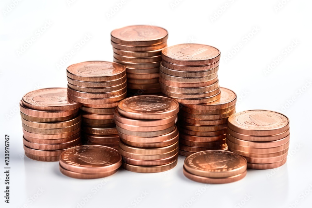 Set of gold coins in different positions. ai generated Set of gold coins in different positions. ai generated