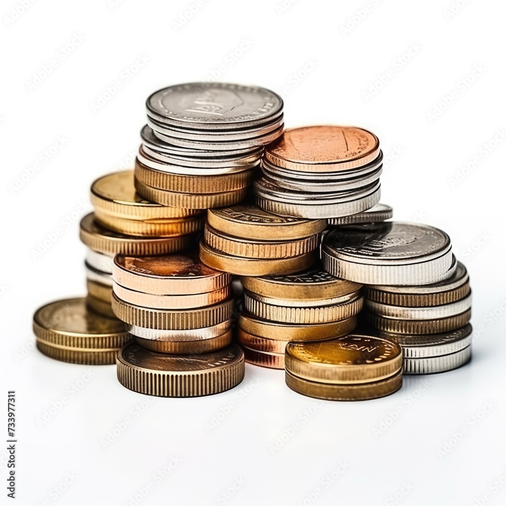 Set of gold coins in different positions. ai generated Set of gold coins in different positions. ai generated