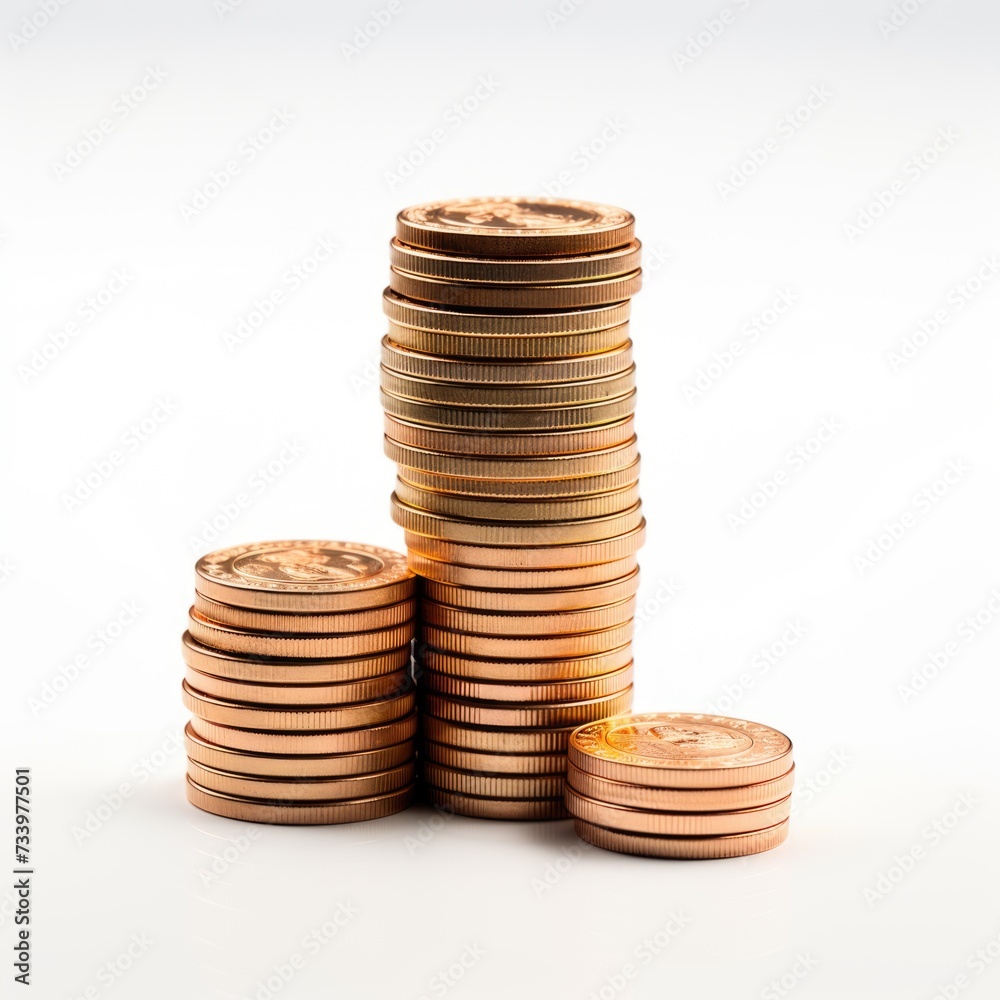 Set of gold coins in different positions. ai generated Set of gold coins in different positions. ai generated