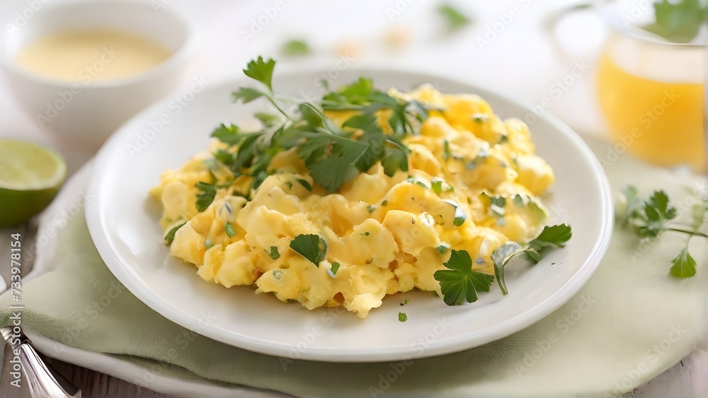 scrambled eggs with chives
