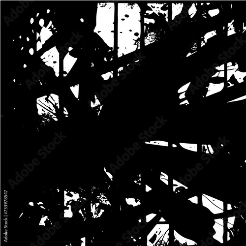 Grunge background of black and white. Abstract illustration texture of cracks  chips  dot. Dirty monochrome pattern of the old worn surface