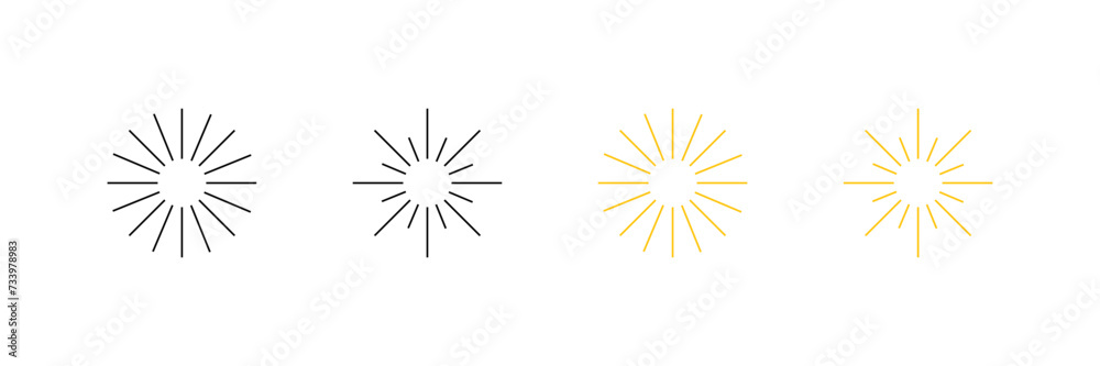 Sun icons set. Flat style. Vector icons Sun icons set. Flat style. Vector icons