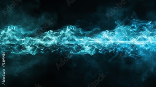 Background image with a bright blue laser beam cutting through the darkness of a black background. This creates a fascinating and beautiful display of images.