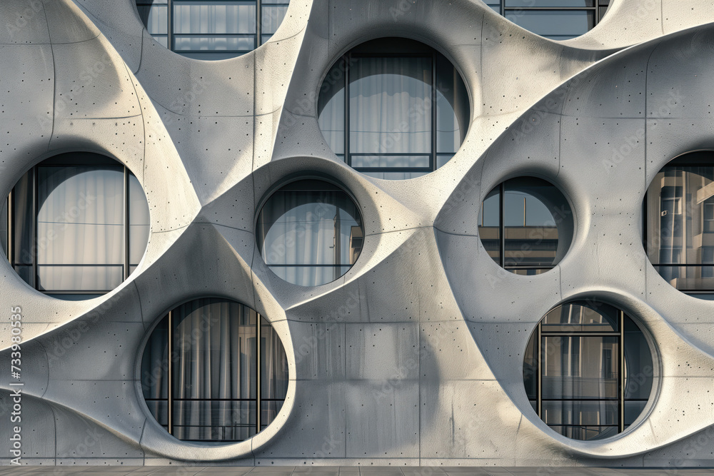 Fototapeta premium Parametric facade of a modern building inspired by art nouveau architecture. Background image. Created with Generative AI technology