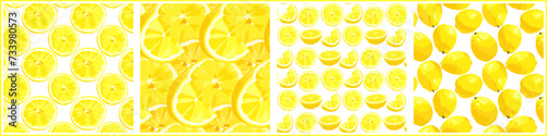Pattern with lemons. Delicious citrus pattern. Vector illustration.