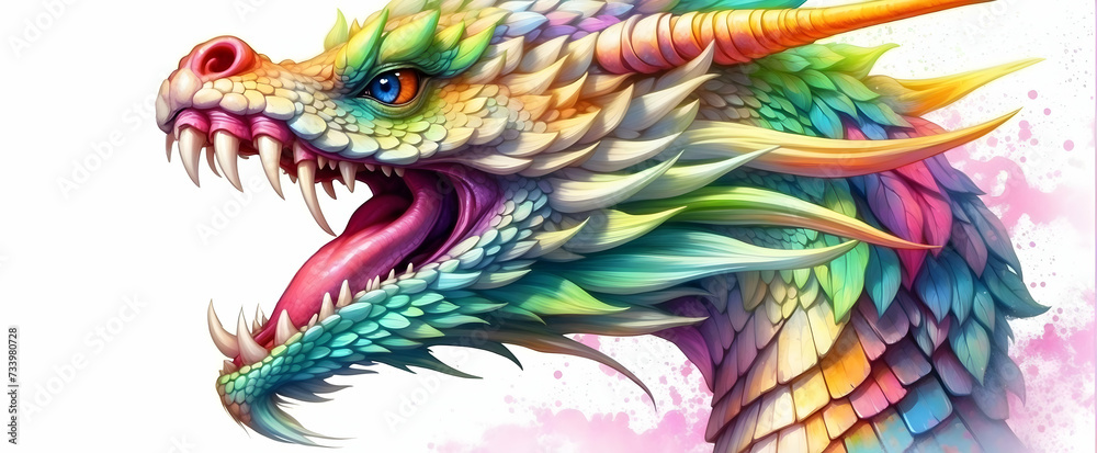 Majestic Dragon. Colorful Illustration T-Shirt Symbolizing Success in Chinese Tradition.