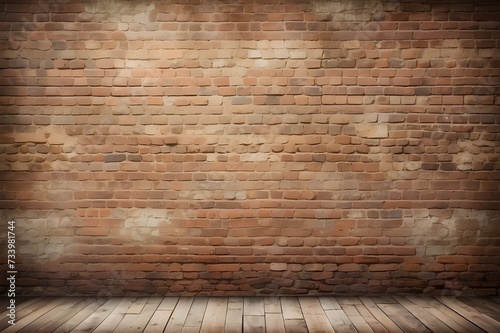 Old wall background with stained aged bricks Generative AI