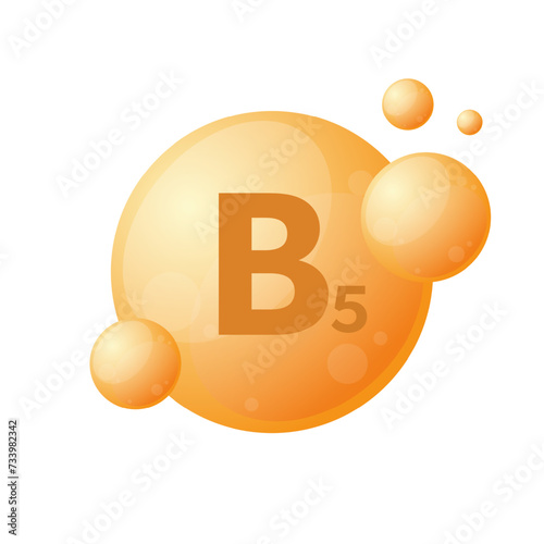 Vitamin B5 vector bubble isolated on white. Vitamin icon.