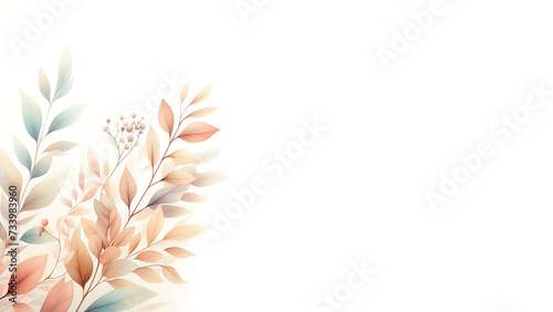 leaves floral pattern background with pastel color style with copy space
