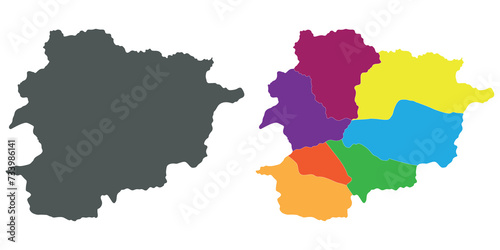 Andorra map. Map of Andorra in set photo